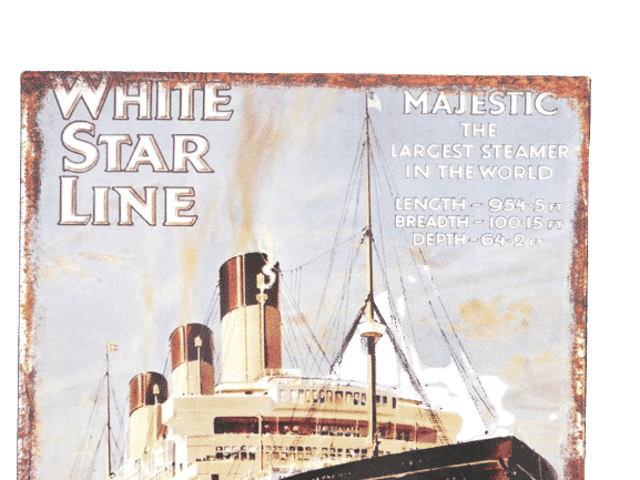 Werbeschild "White Star Line Majestic" 25x35cm