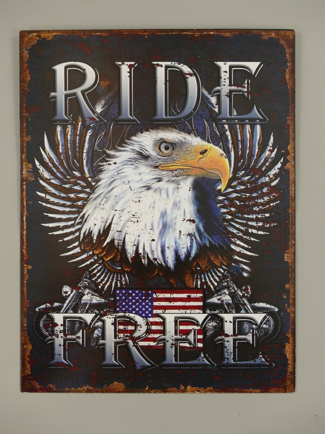 Wandschild "Ride Free" 33x25cm 1