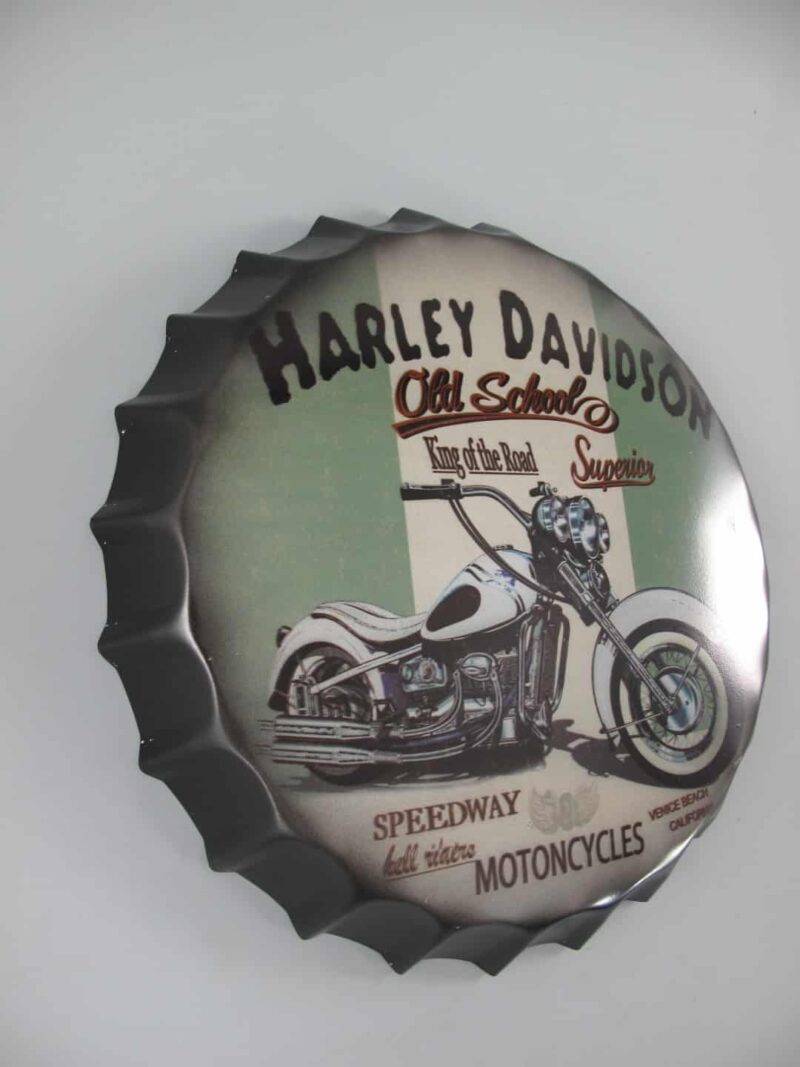 Genial, Kronkorken Wandschild Harley-Davidson Ø 35cm 1