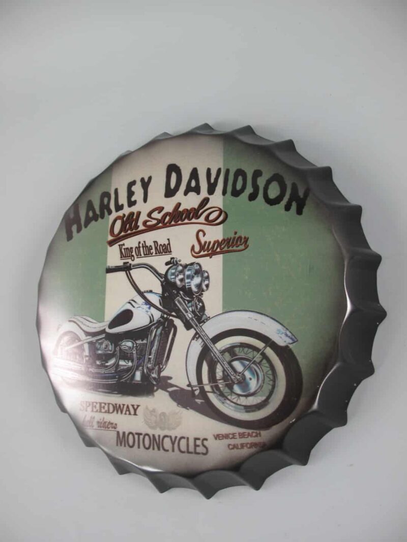 Blechschild Kronkorken, Wandschild Harley Davidson