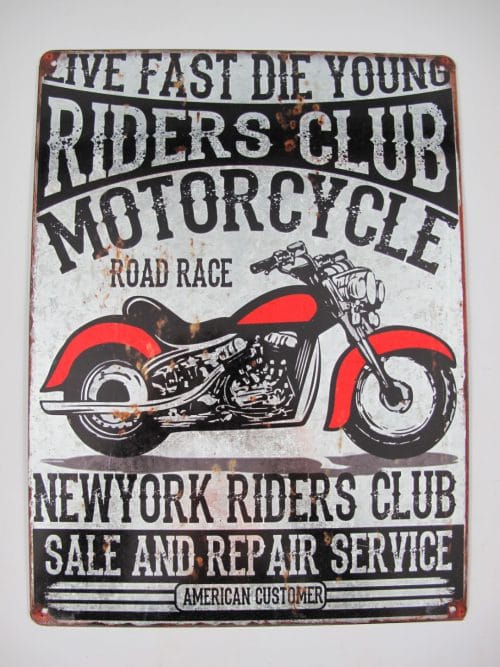 Blechschild "Riders Club" 30x40cm 1