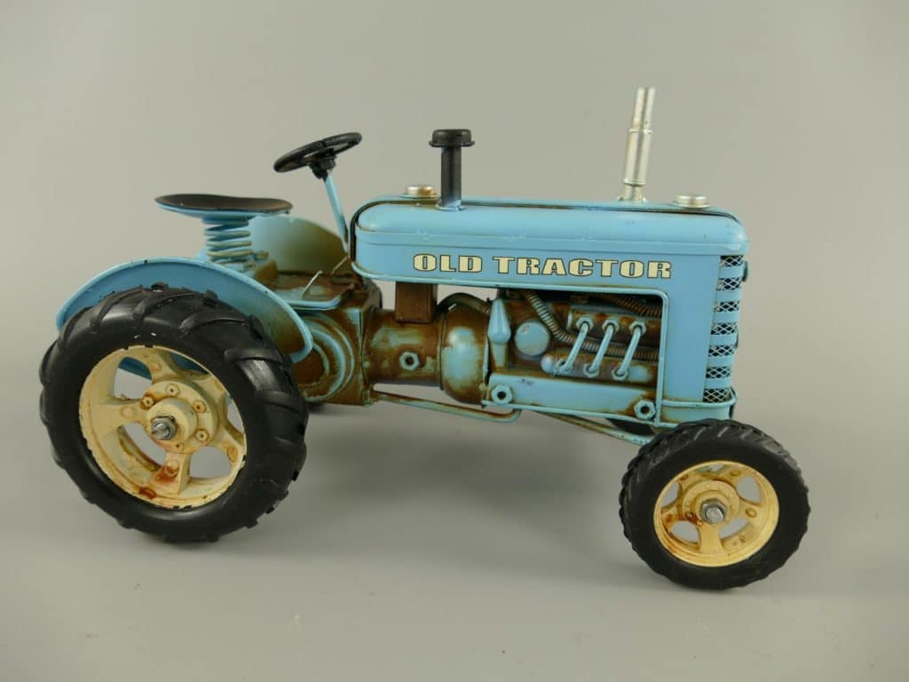 tolles Blechmodell Trecker Traktor Schlepper blau 3