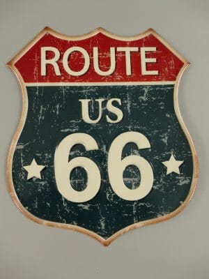 Wandschild Route 66 Retro, Wappen groß 7