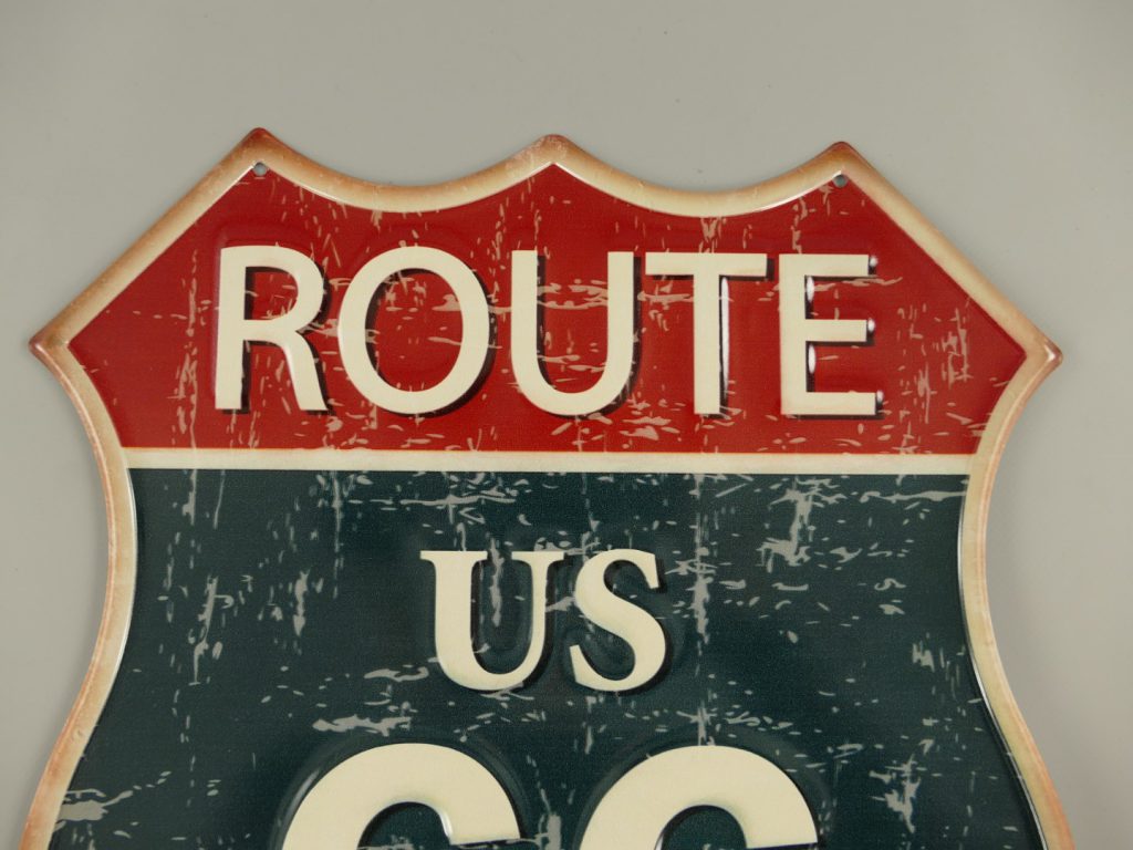 Wandschild Route 66 Retro, Wappen groß 6