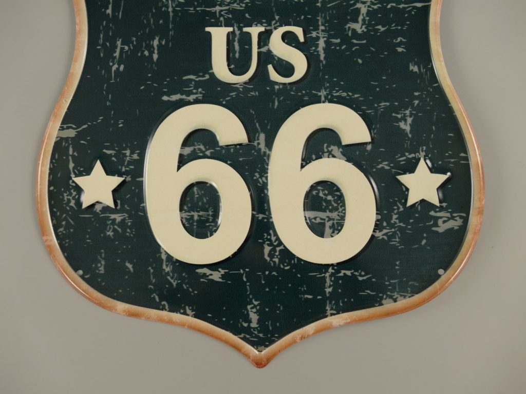 Wandschild Route 66 Retro, Wappen groß 5