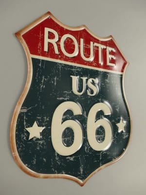 Wandschild Route 66 Retro, Wappen groß 4