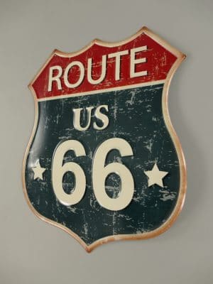 Wandschild Route 66 Retro, Wappen groß 2