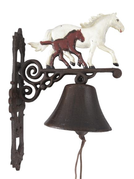 Wandglocke mit Pferd und Fohlen H.40cm