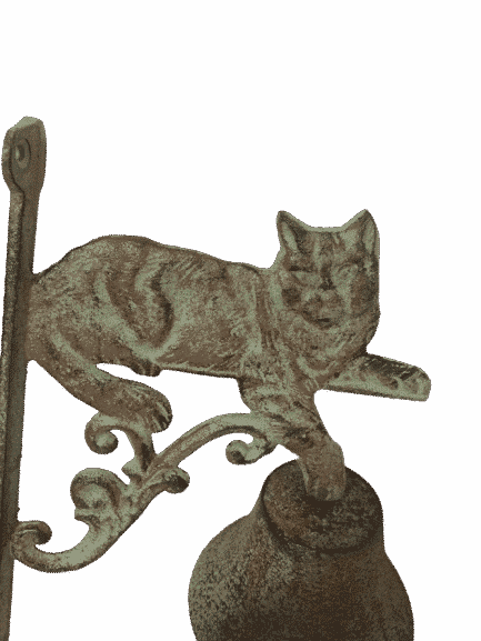 rustikale Wandglocke - Türglocke Tiermotiv Katze, H.ca.21cm