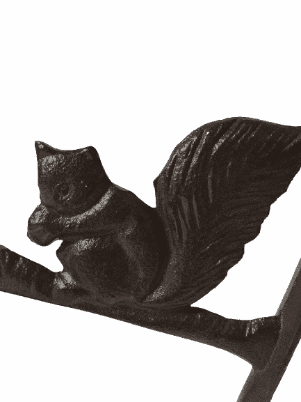 Wandglocke mit Klöppel, Türglocke mit Motiv Eichhörnchen, Gusseisen H. ca.21 cm
