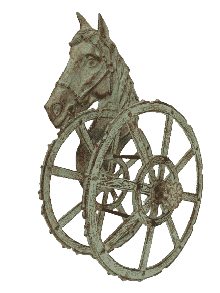 Schlauchhalter Gusseisen Pferd Vintage H.ca.51cm