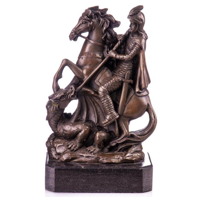 Bronze Skulptur St.Georg der Drachentöter