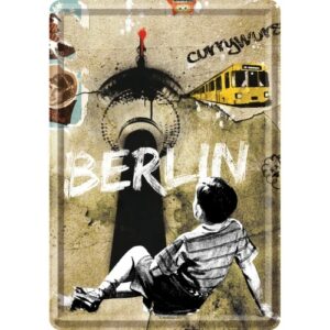 Werbeschild, Blechschild, Blechpostkarte "Berlin Street Art" 14 x 10 cm