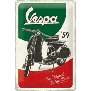 Werbeschild, Blechschild, Blechpostkarte Vespa Italian Legend 14 x 10 cm