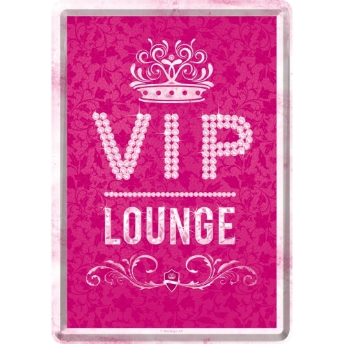 Original Nostalgic Art Blechpostkarte "VIP Lounge Pink" 10 x 14 cm