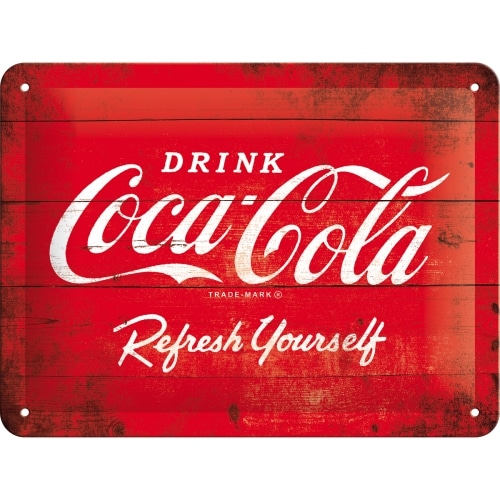 Nostalgic Art Blechschild "Coca-Cola - Logo Red Refresh Yourself" 15 x 20 cm