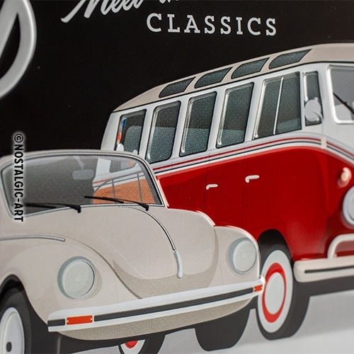 genial VW - Meet The Classics, Blechschild, Nostalgic Art 15 x 20 cm
