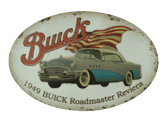 ovales Wandschild, Buick Roadmaster Reviera 1949