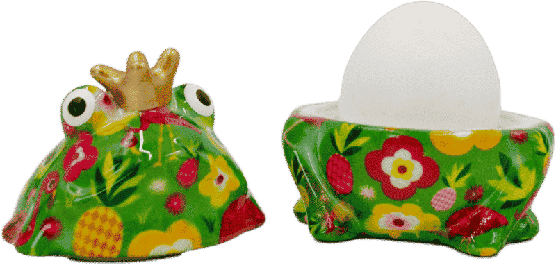PommePidou - exklusiver Eierbecher Frosch "Freddy" hochwertige Keramik, Unikat