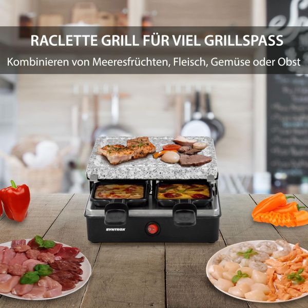 Raclette-Grill Set Brienz für 4 Personen - mit Wechselplatten für viele Köstlichkeiten