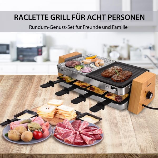 Raclette-Grill Set Lugano mit Wechselplatten für 8 Personen - passendes Equipment 