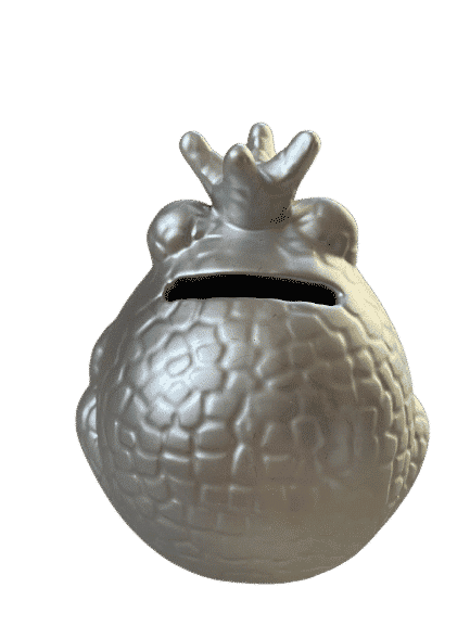 tolle PommePidou - exklusive Spardose "Frogmania" Silber, Frosch, H.12 cm