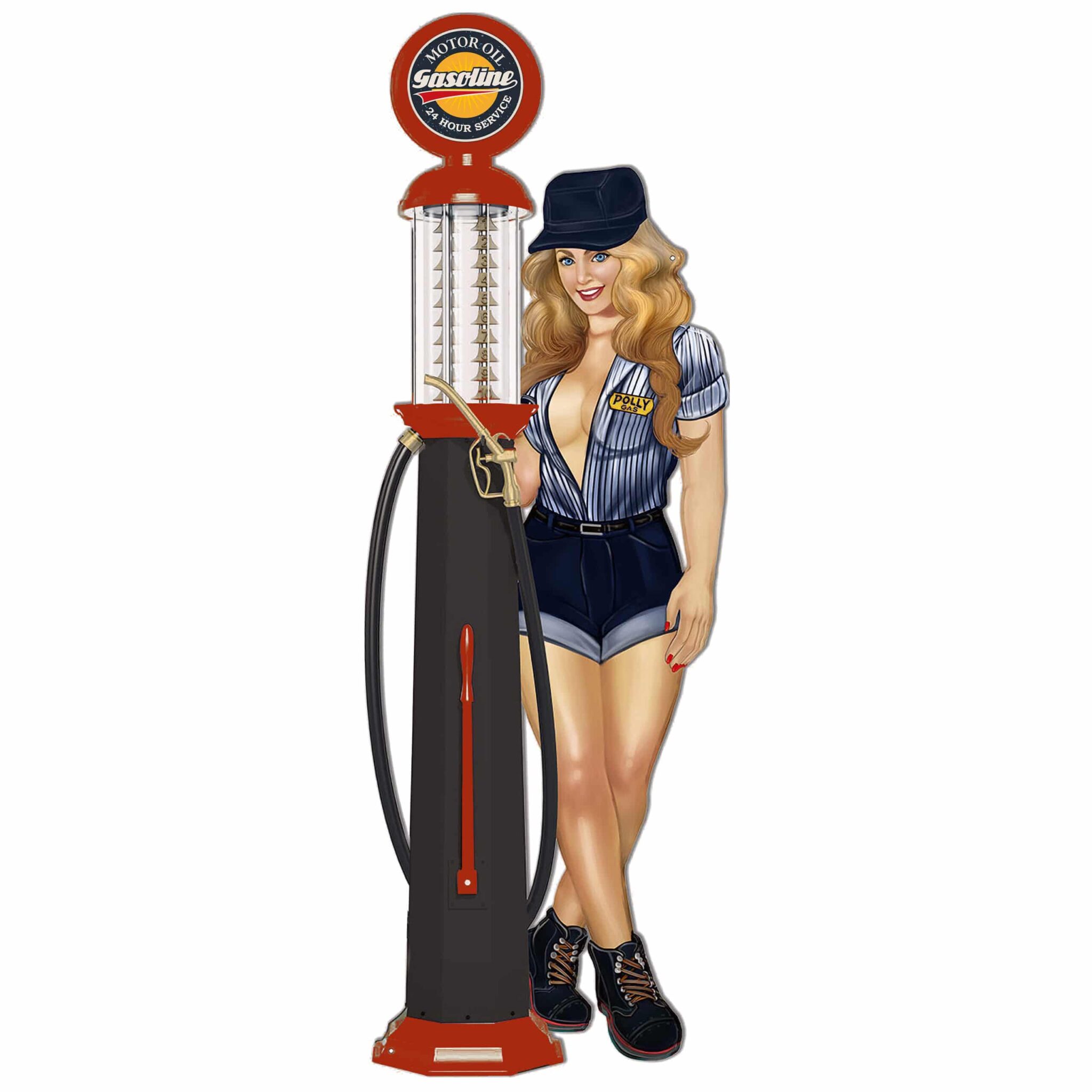 Pin Up wartet an der Zapfsäule Höhe 70 cm, Deko 1 Pin Up wartet an der Zapfsäule Höhe 70 cm, Deko