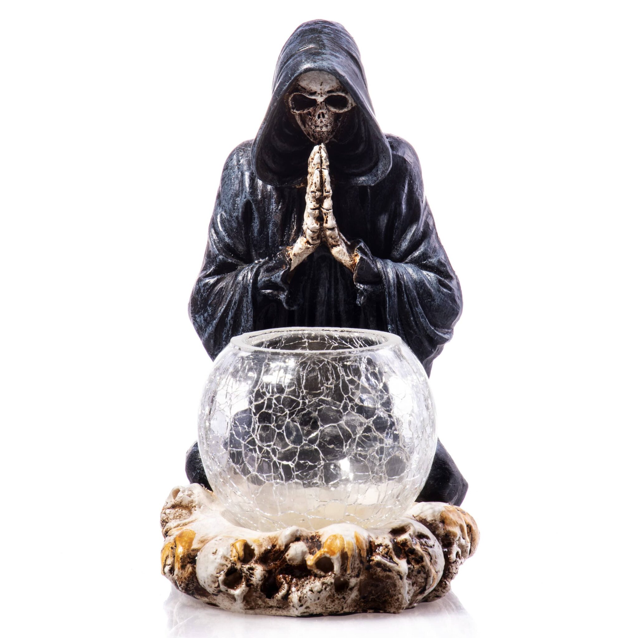 unglaublich Gevatter Tod, Teelicht, Teelichthalter, handbemalt, Höhe ca. 20 cm 2 Gevatter Tod, Teelicht, Teelichthalter, handbemalt, Höhe ca. 20 cm