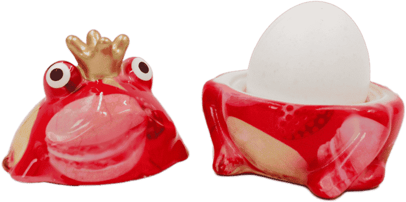 PommePidou - exklusiver Eierbecher Frosch "Freddy" hochwertige Keramik, Unikat