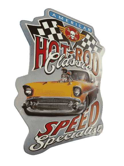 Super Motivgeprägtes Blechschild, Wandschild," Hot Rod Classic", US Car, H. 40 cm