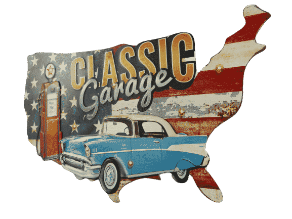 Neu, Blechschild, Wandschild US Car " Classic Garage" 26 x 50 cm" 