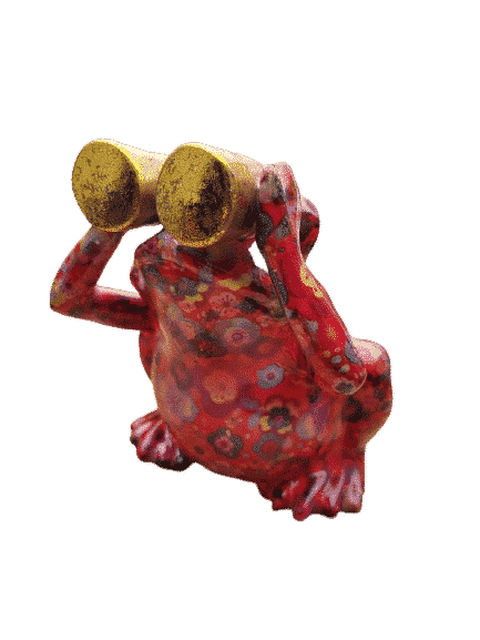 Spardose Pomme Pidou - "Frosch Big Freddy is watching you", H. 18 cm,