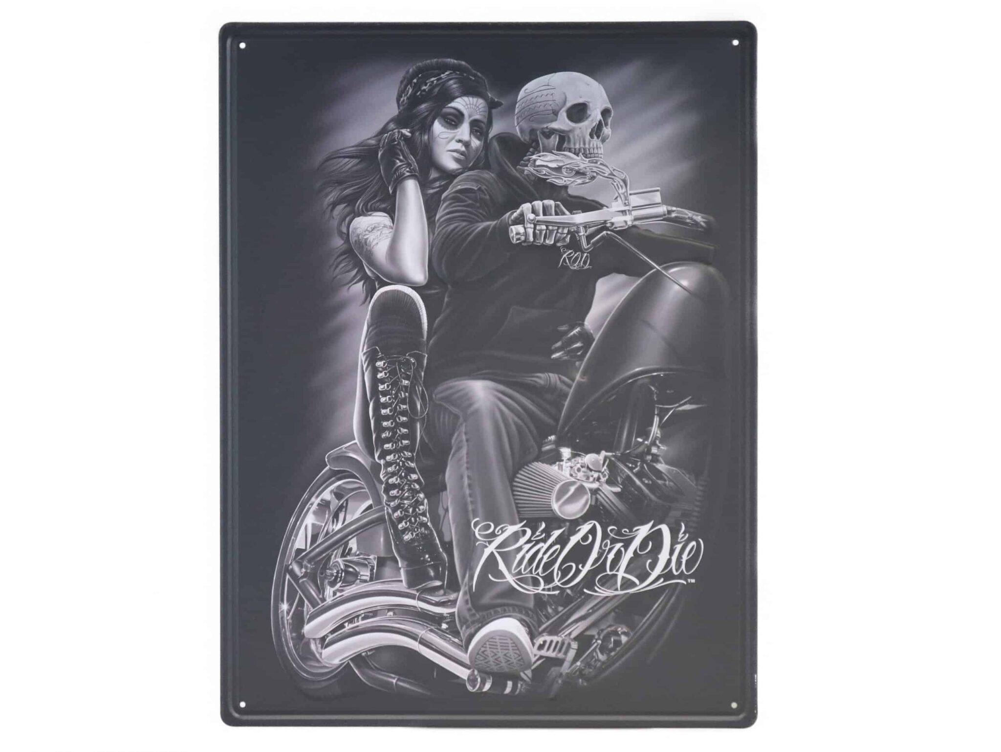 tolles großes Blechschild, Wandschild Ride or Die Gothic Retro 40 x 30 cm 2 tolles großes Blechschild, Wandschild Ride or Die Gothic Retro 40 x 30 cm
