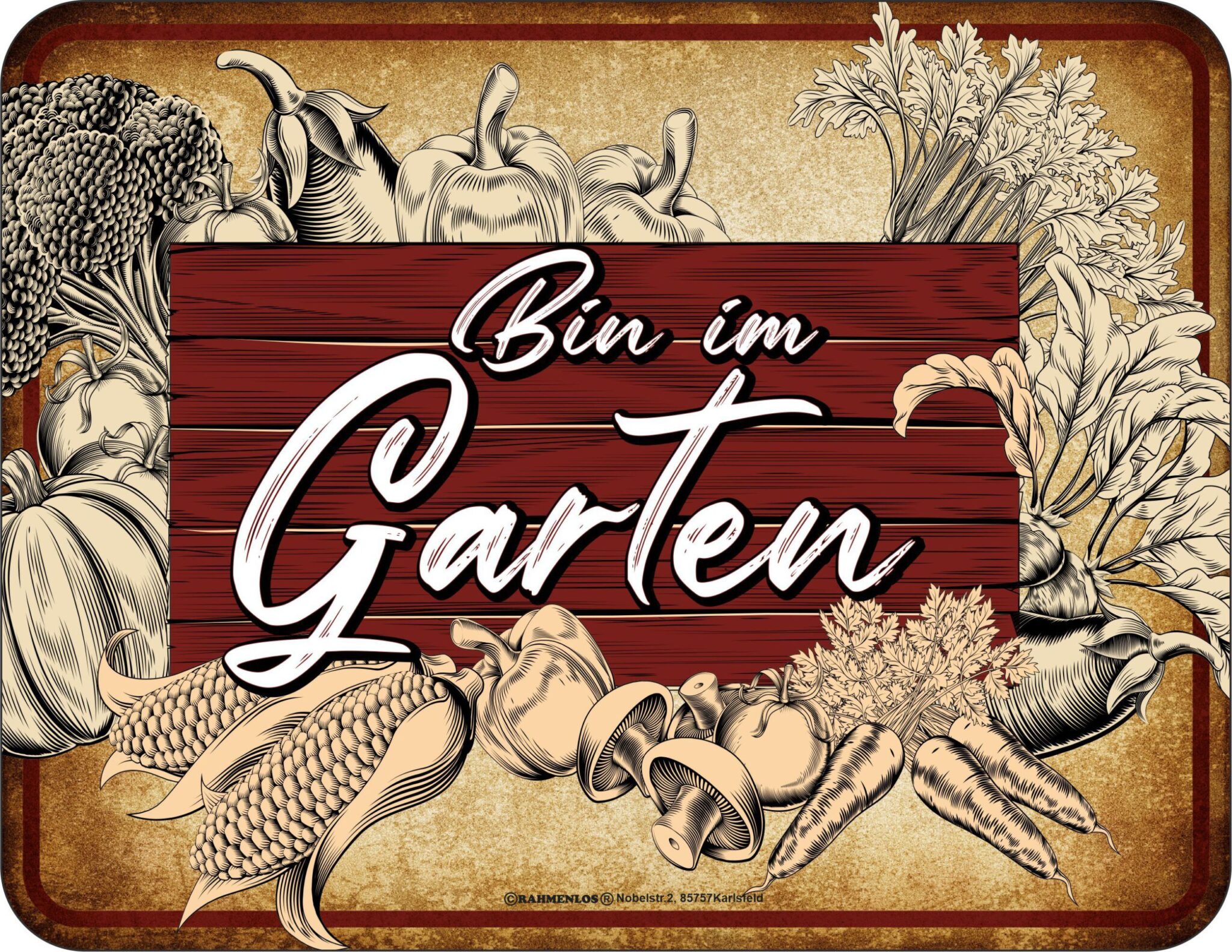 tolles original Rahmenlos Blechschild Bin im Garten 22 x 17cm 2 Blechschild, Wandschild, lustige Sprüche Bin im Garten.. 22 x 17 cm