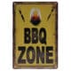 geniales Blechschild, Wandschild, BBQ Zone Retro 30 x 20 cm