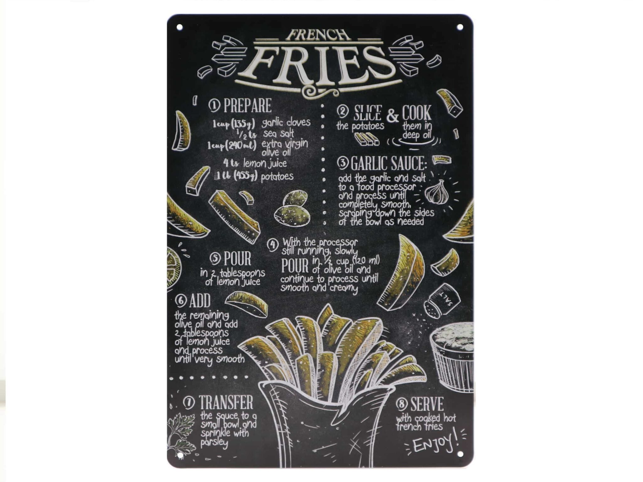 tolles Blechschild, Wandschild Anleitung French Fries Retro 30 x 20 cm 1 tolles Blechschild, Wandschild Anleitung French Fries Retro 30 x 20 cm