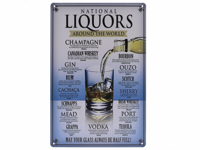 geniales Blechschild, Wandschild, Liquors Retro 30 x 20 cm