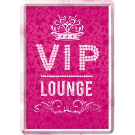 Blechpostkarte VIP Lounge Pink10 x 14 cm mit Umschlag