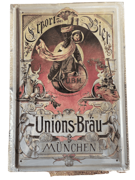 Blechschild Wandschild Unions Bräu München 30 x 20 cm Retro, Vintage