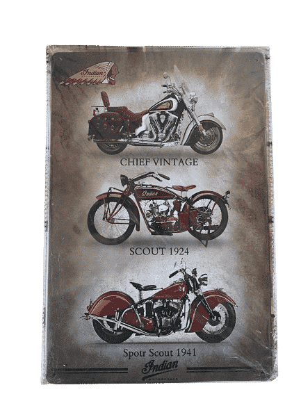 Blechschild Wandschild Indian Motorrad, Motorcycles 25 x 20 cm
