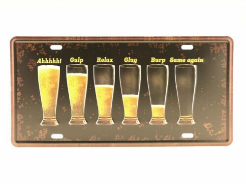Blechschild Wandschild Bier trinken 15 x 30 cm Retro, Vintage