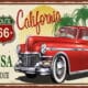 Blechschild California Cadillac USA State 25 x 33 cm Metallschild Wandschild