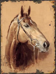 sehr schönes Blechschild Wandschild Pferd H. ca. 30 cm