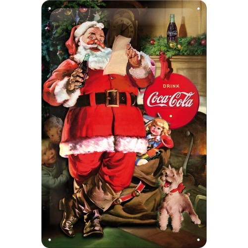 Blechschild Coca Cola Weihnachtsmann, 20 x 30 cm Weihnachten