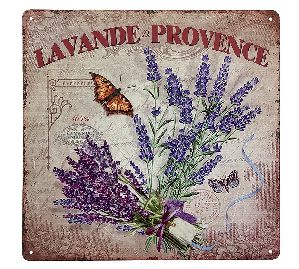 Blechschild Lavande de Provence 30 x 30 cm Metallschild Wandschild
