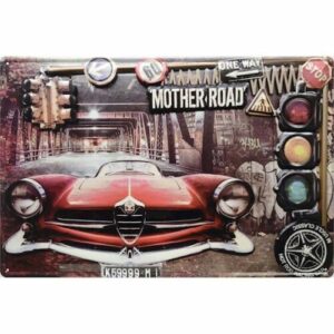 Blechschild Mother Road 60 x 45 cm Metallschild Wandschild gestanzt
