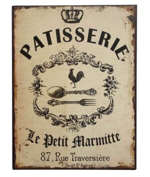 Blechschild PATISSERIE Dekoschild Nostalgie 25 x 33 Wandschild