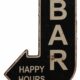 Blechschild BAR Happy Hour Pfeil 40 x 24 cm Metallschild Wandschild