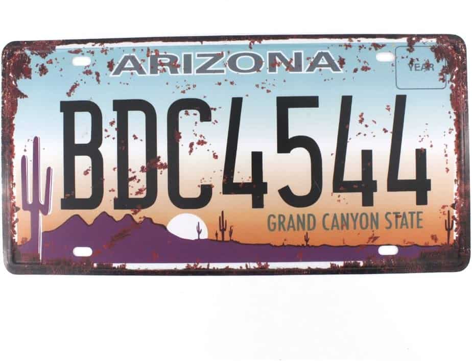 Blechschild Arizona BDC4544 Kennzeichen Vintage 15 x 30 cm