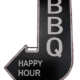 Blechschild BBQ Happy Hour Dekoschild Pfeil 40 x 25 cm